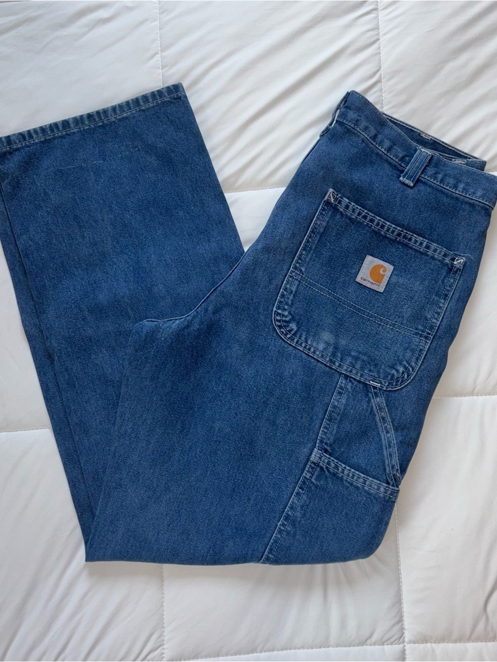 Carhartt Men's Dark Blue Straight Carpenter Jeans